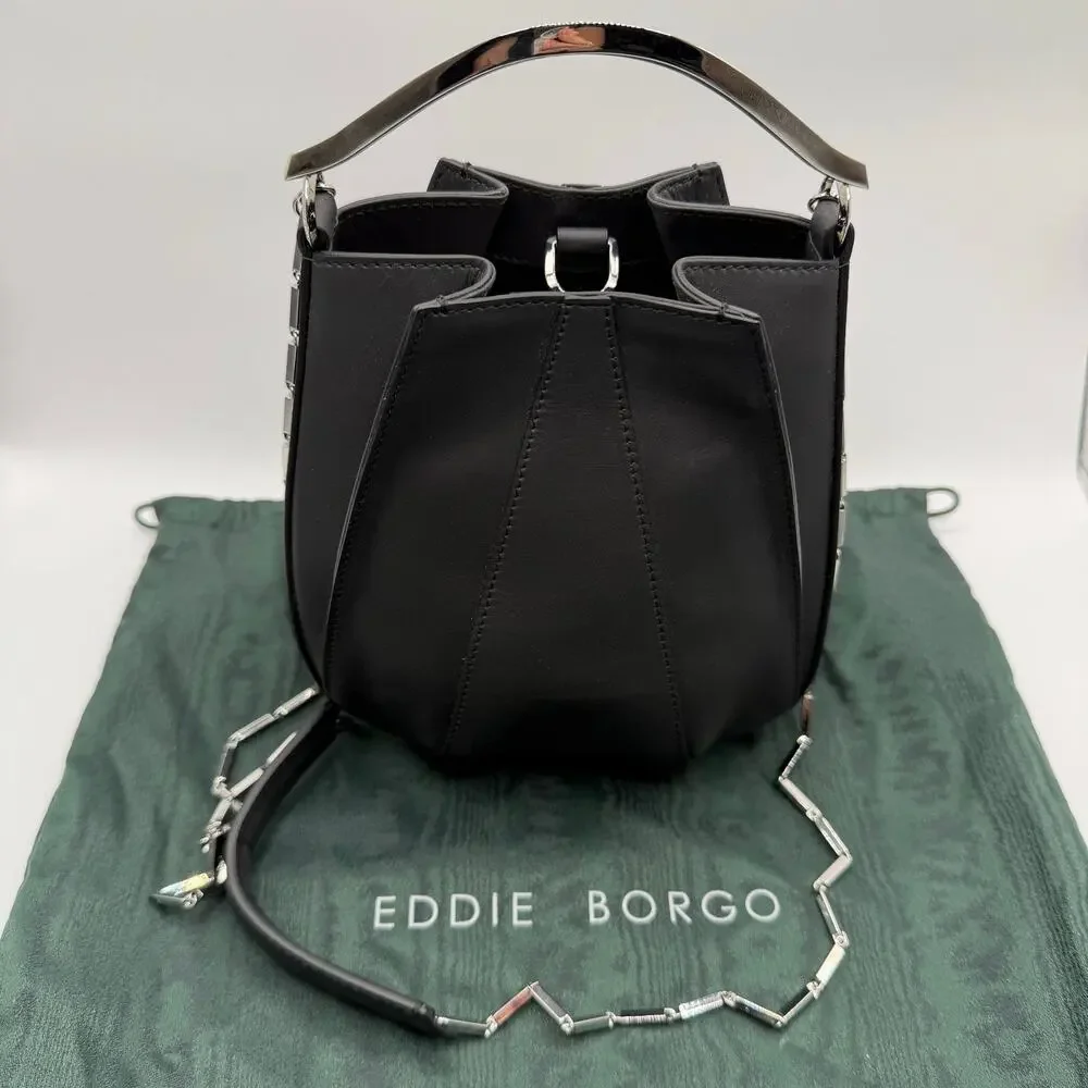 Eddie Borgo Mini Pepper Pochette Calf Leather Sterling Silver Designer Tulip Bag - Picture 1 of 13